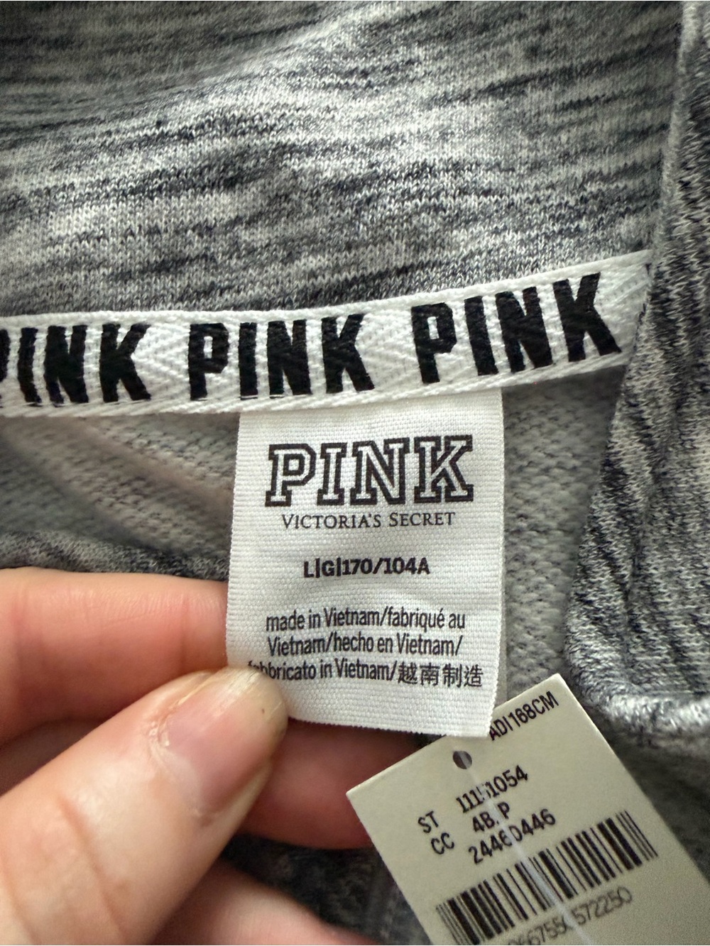 PINK Victoria's Secret Sporty Chic Athleisure Quarter-Zip Sweatshirt Large NWT - Picture 4 of 8